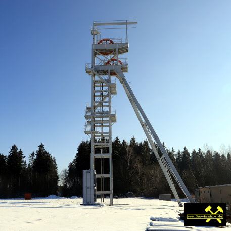 Zinnerz Grube am Sauberg, Ehrenfriedersdorf, Erzgebirge, Sachsen - 8. Februar 2023 (5) Hauptschacht.JPG